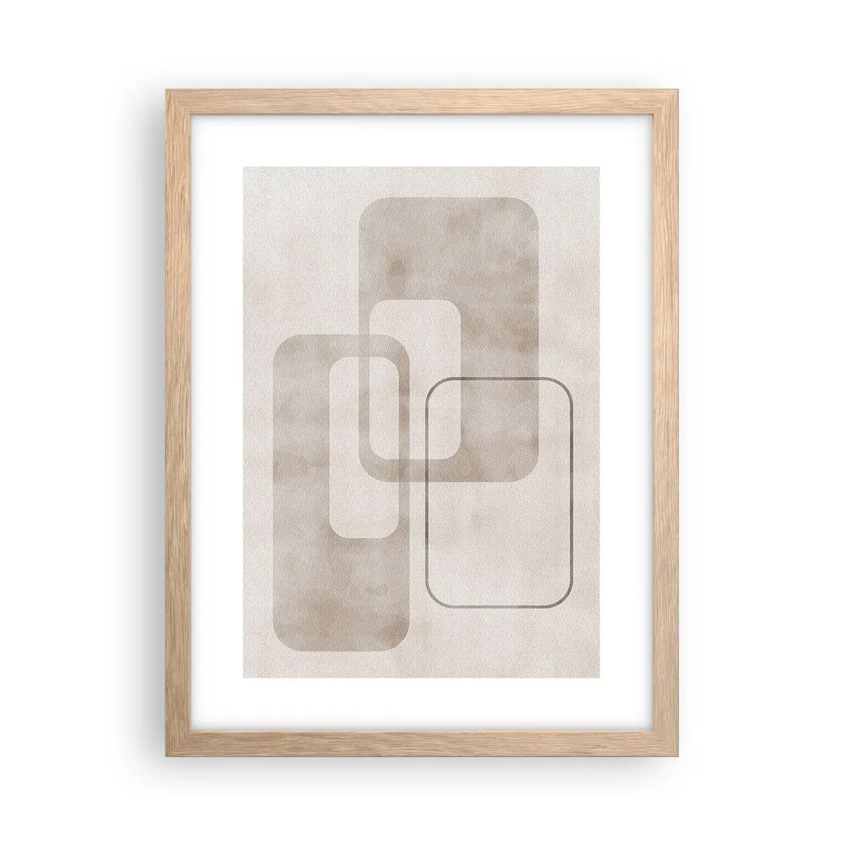 Póster en marco roble claro - Fuga geométrica - 30x40 cm