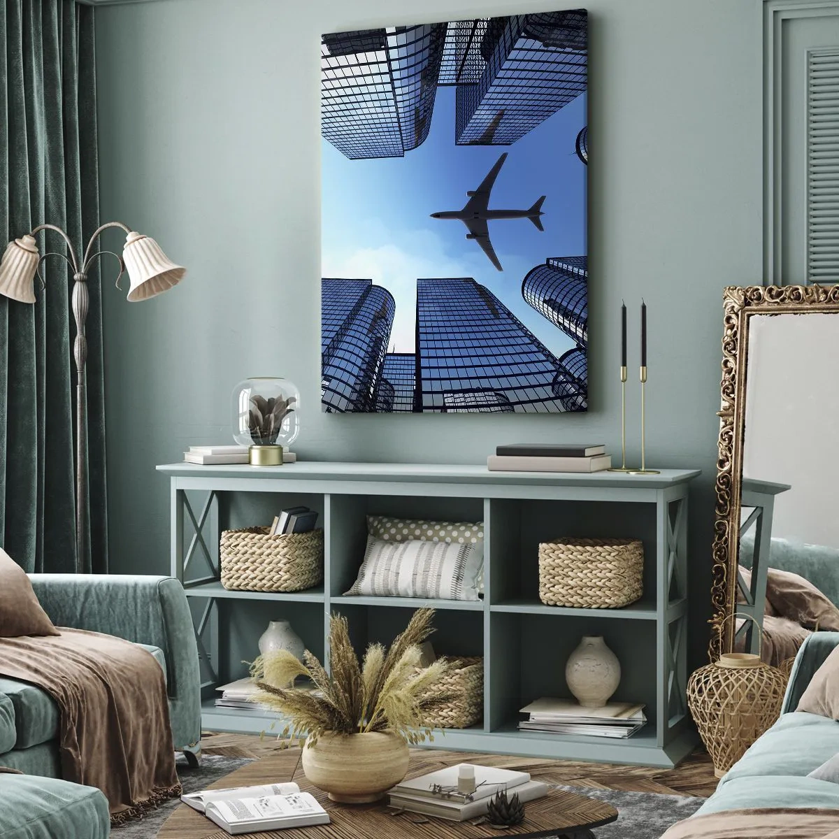 Cuadro sobre lienzo - Impresión de Imagen - La vista desde el abismo de cristal - 65x120 cm