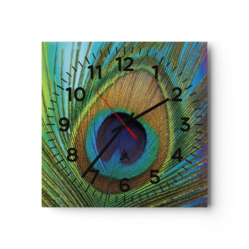 Reloj de pared - Reloj de vidrio - Cara a cara - 40x40 cm