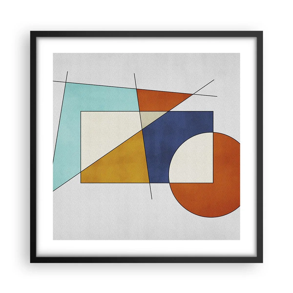 Póster en marco negro - Abstracción: diversión modernista - 50x50 cm