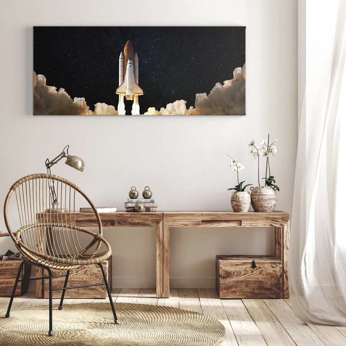 Cuadro sobre lienzo - Impresión de Imagen - ¡Ad astra! - 100x40 cm