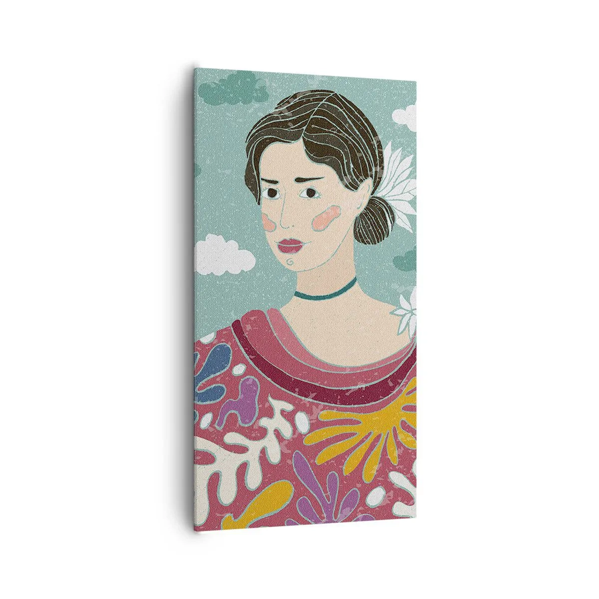 Cuadro sobre lienzo - Impresión de Imagen - Con melancolía en la mirada - 65x120 cm