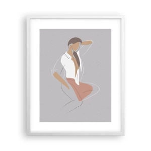 Póster en marco blanco - Un esbozo de encanto - 40x50 cm