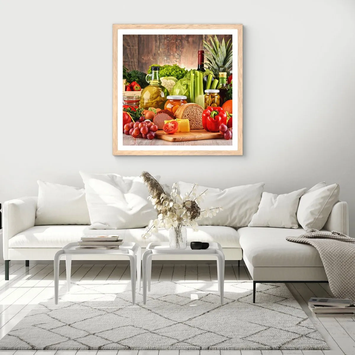 Póster en marco roble claro - La mesa está lista - 60x60 cm