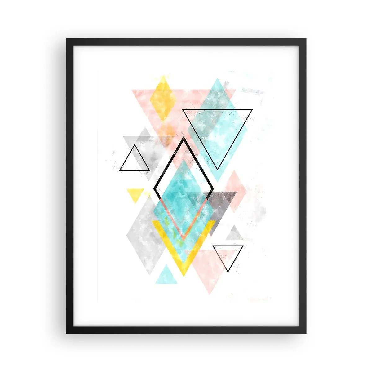 Póster en marco negro - Un juego geométrico - 40x50 cm