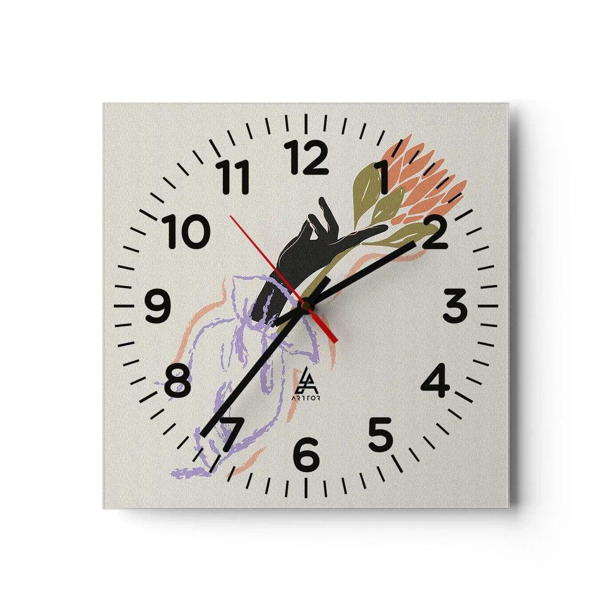 Reloj de pared - Reloj de vidrio - Un toque fraternal - 40x40 cm