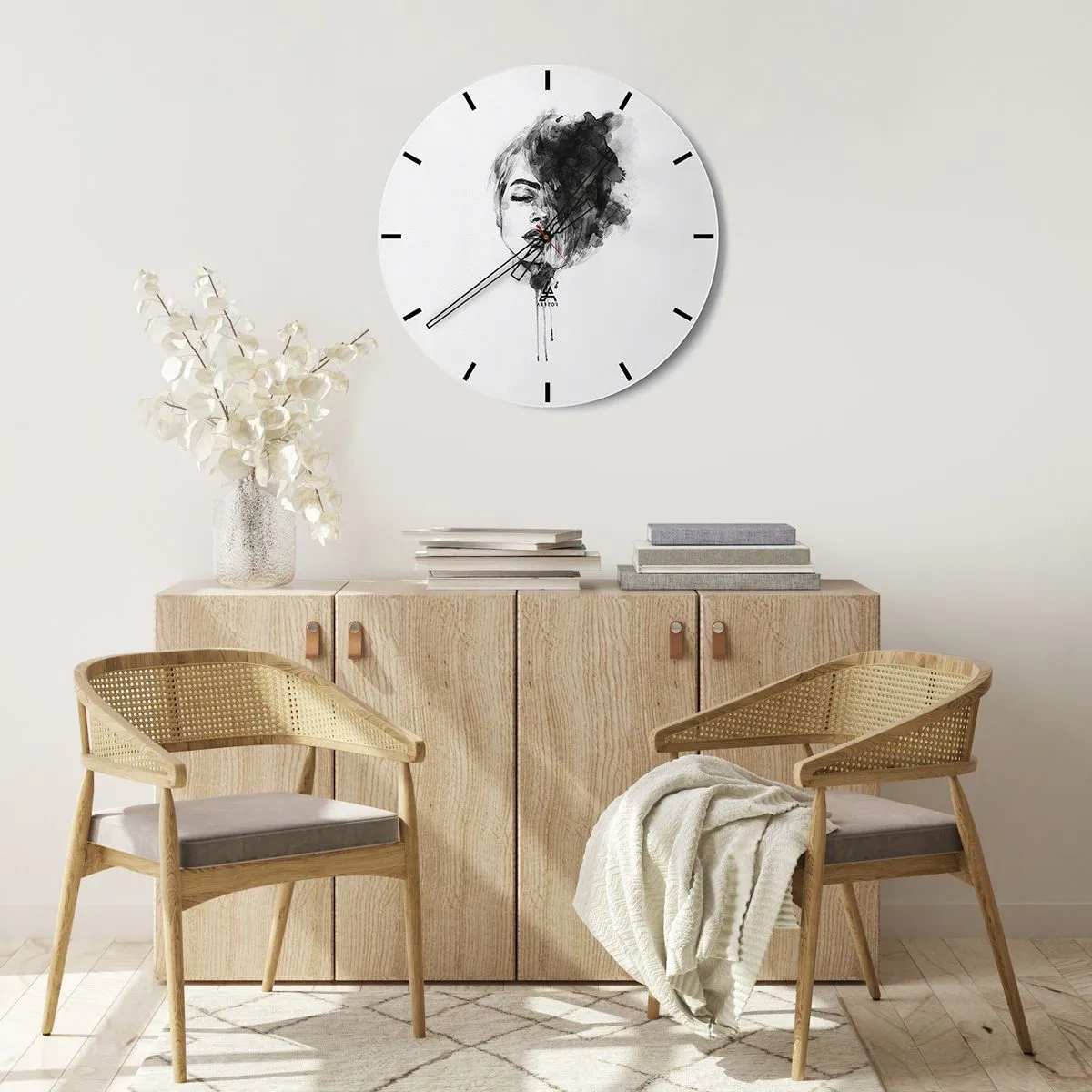 Reloj de pared - Reloj de vidrio - Sueños en femenino - 30x30 cm