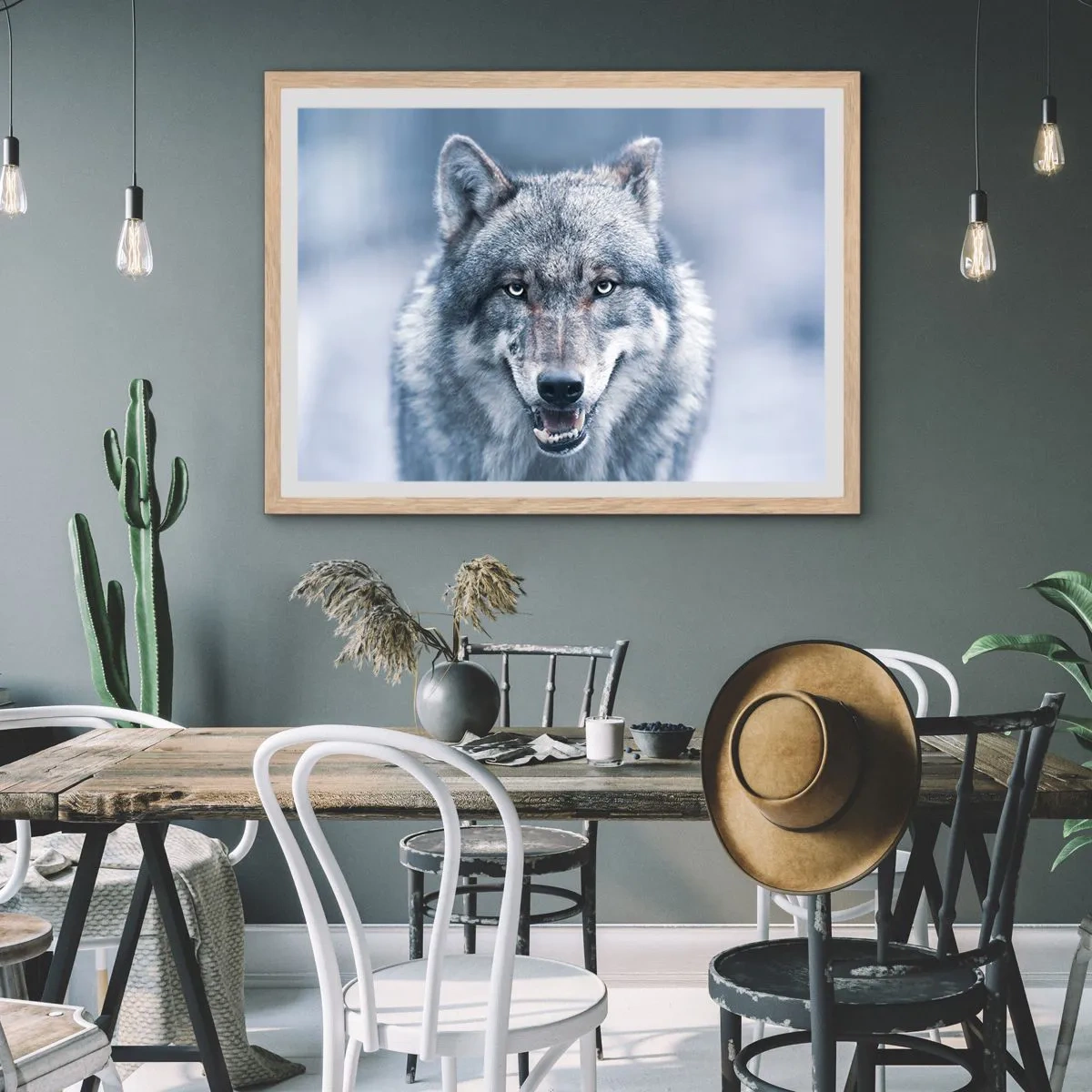 Póster en marco roble claro - ¿Aceptarás el reto? - 70x50 cm