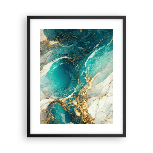 Póster en marco negro - Composición con vetas de oro - 40x50 cm
