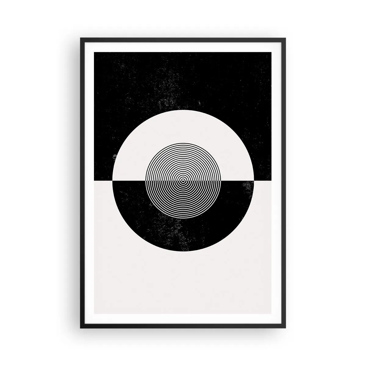 Póster en marco negro - Armonía en blanco y negro - 70x100 cm