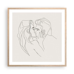 Póster en marco roble claro - Unión y sentimiento - 60x60 cm