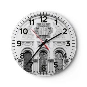 Reloj de pared - Reloj de vidrio - En la frontera de las culturas - 30x30 cm