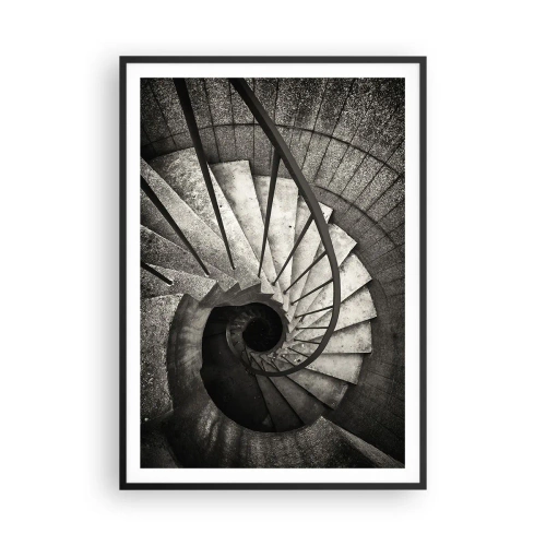 Póster en marco negro - Escaleras arriba, escaleras abajo - 70x100 cm
