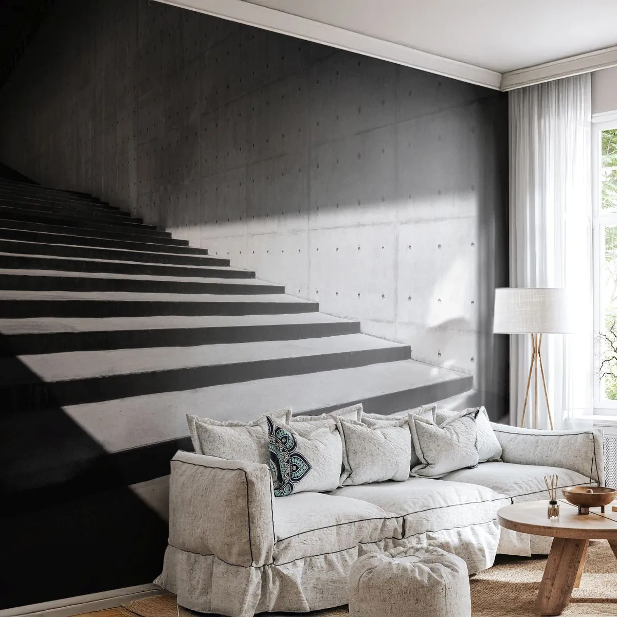 Fotomural Premium Sand - La cruda belleza del modernismo - Industrial, Arquitectura, Escaleras - 300x210 cm