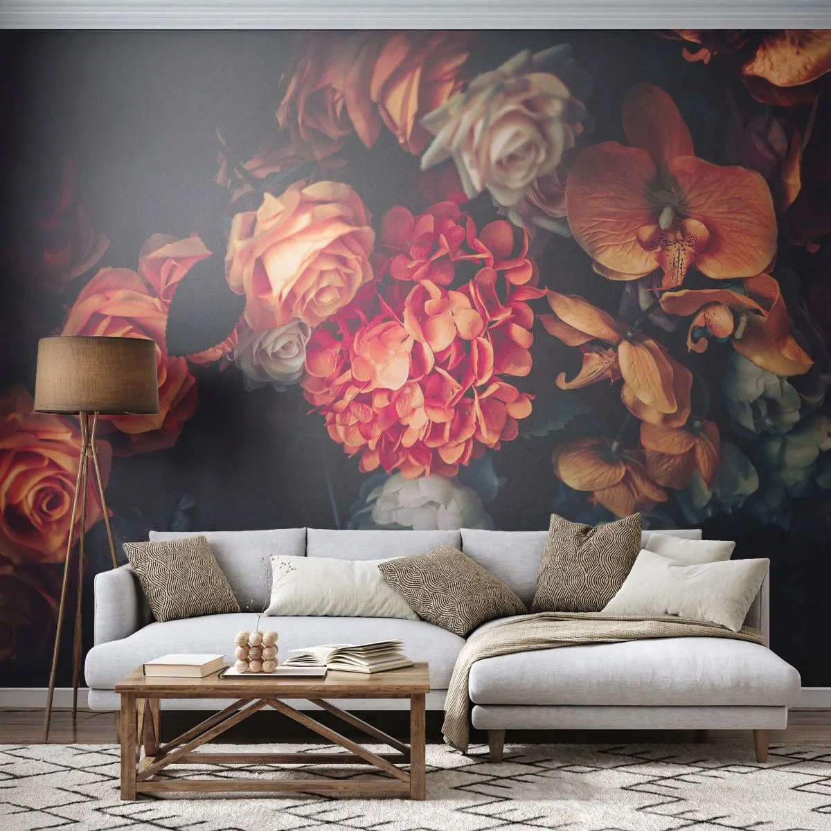 Fotomural Premium Canvas - Como los maestros holandeses - Ramo de flores, flores, rosas - 250x175 cm