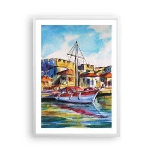 Póster en marco blanco - Tarde de arco iris - 50x70 cm