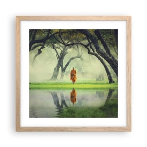 Póster en marco roble claro - En el camino de la iluminación - 40x40 cm