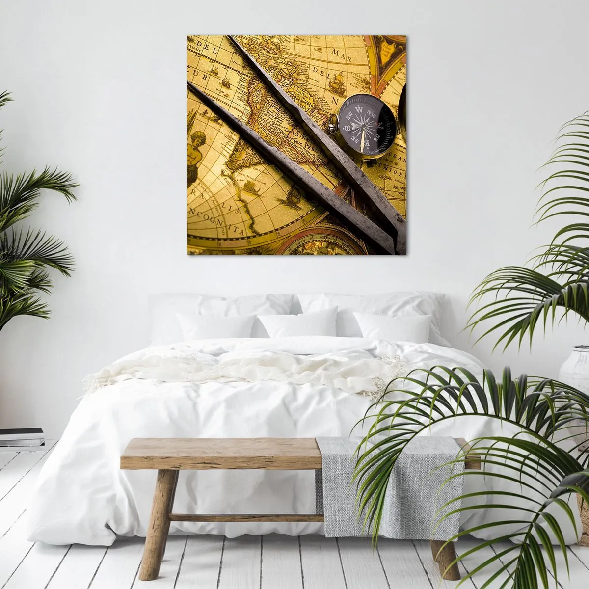 Cuadro sobre lienzo - Impresión de Imagen - ¿Dónde están los tesoros? - 70x70 cm