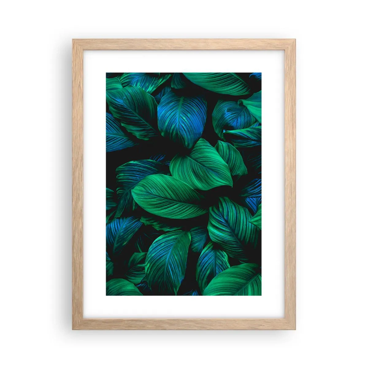 Póster en marco roble claro - En la multitud verde - 30x40 cm