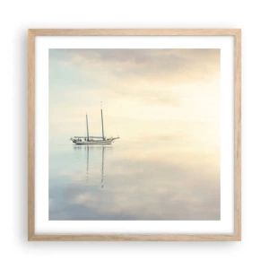 Póster en marco roble claro - En un mar de silencio - 50x50 cm