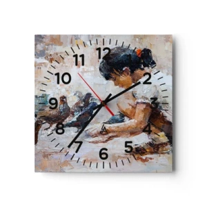 Reloj de pared - Reloj de vidrio - Pequeños y dulces - 30x30 cm
