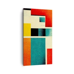 Cuadro sobre lienzo - Impresión de Imagen - Abstracción geométrica - buena energía - 45x80 cm