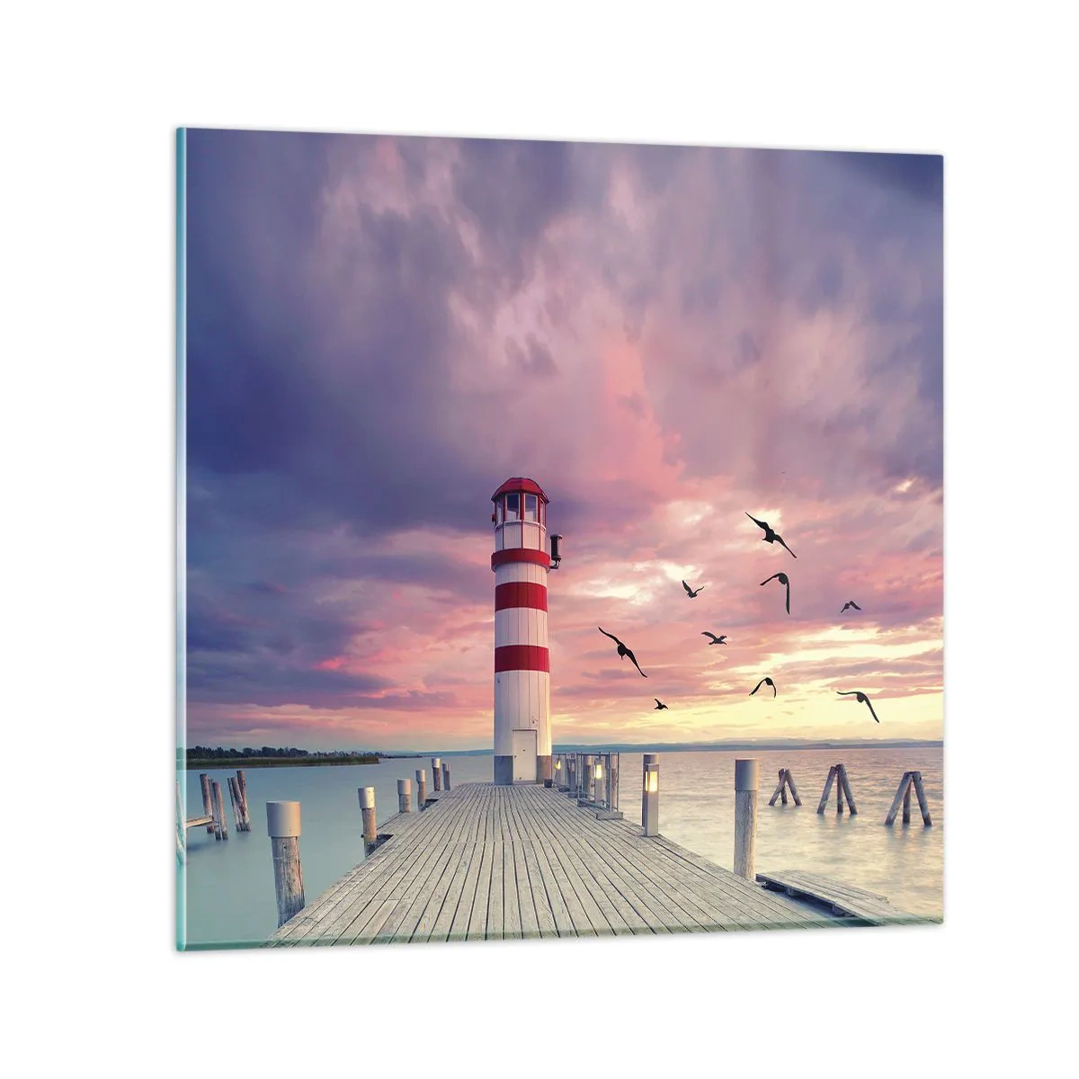 Cuadro sobre vidrio - Impresiones sobre Vidrio - Hora de ir al puerto - 70x70 cm