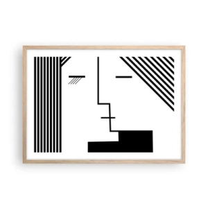 Póster en marco roble claro - Solo un beso - 70x50 cm