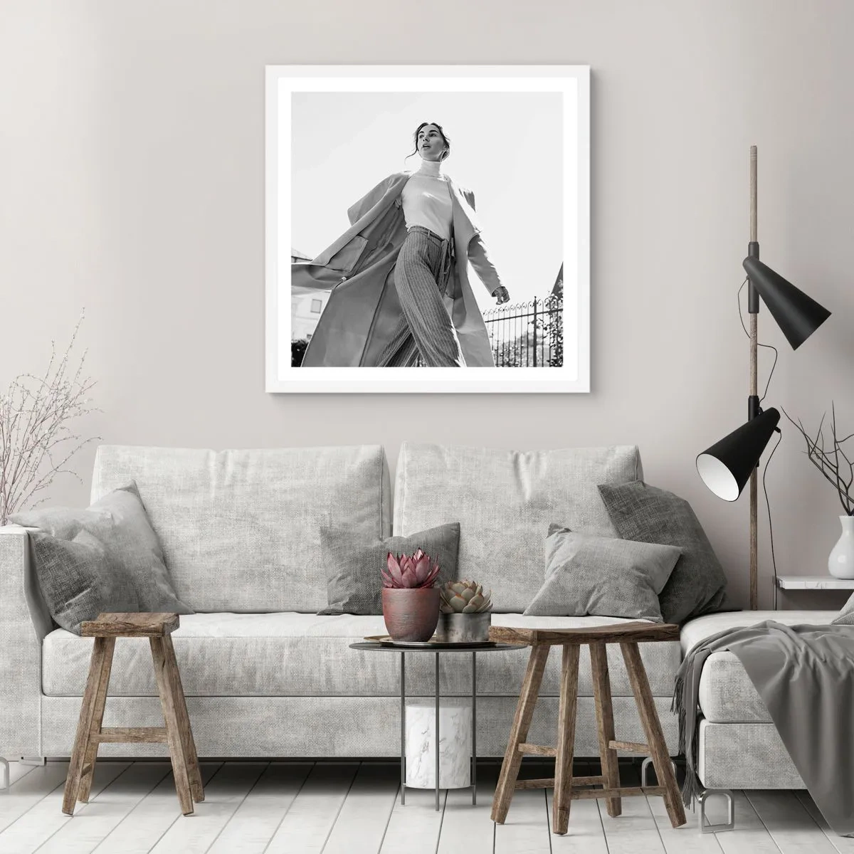 Póster en marco blanco - ¿Vienes conmigo? - 30x30 cm