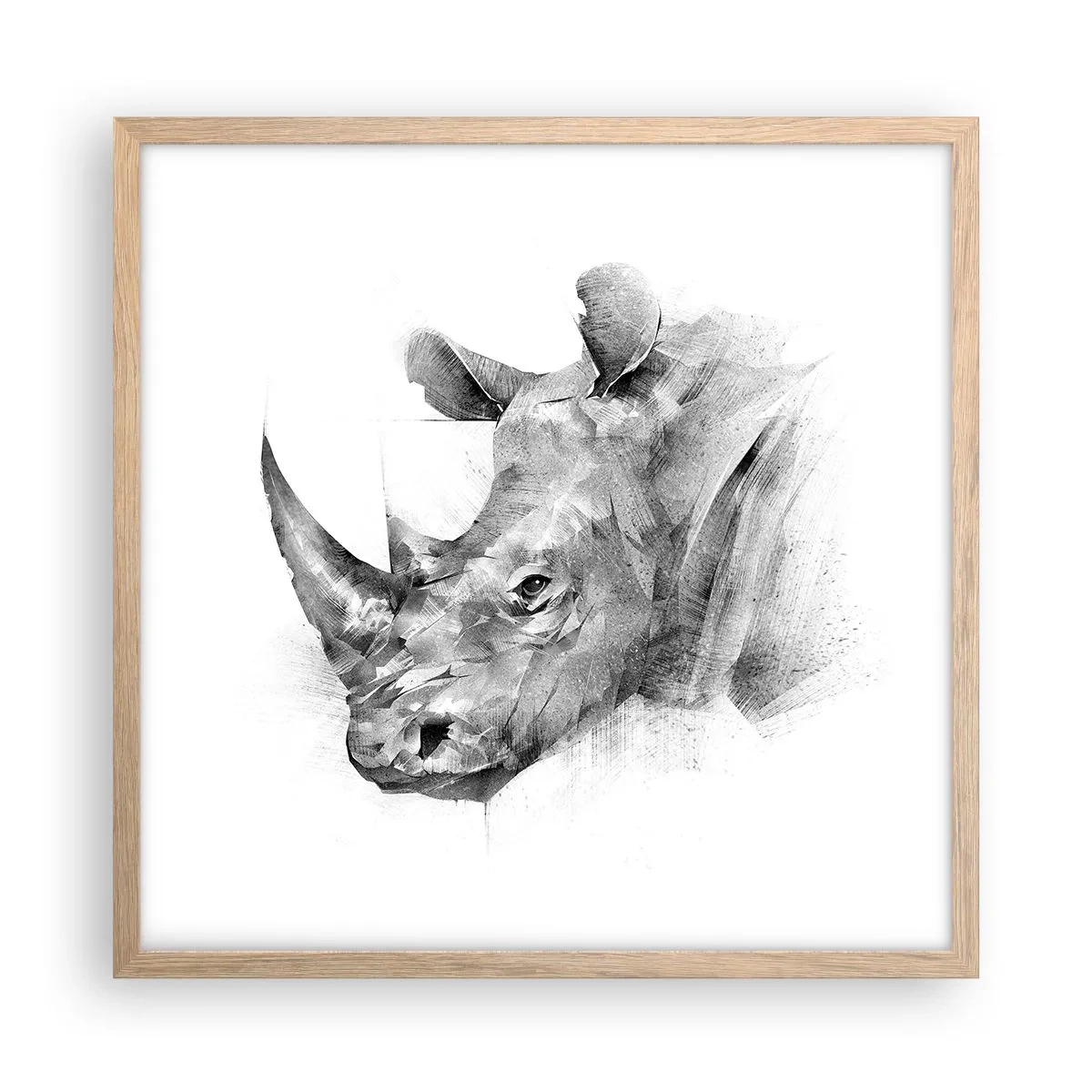 Póster en marco roble claro - Retrato africano - 50x50 cm