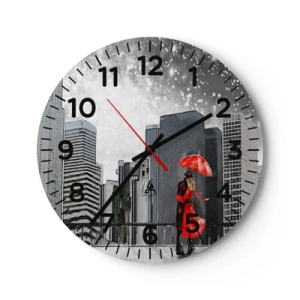Reloj de pared - Reloj de vidrio - Amor en la jungla urbana - 30x30 cm