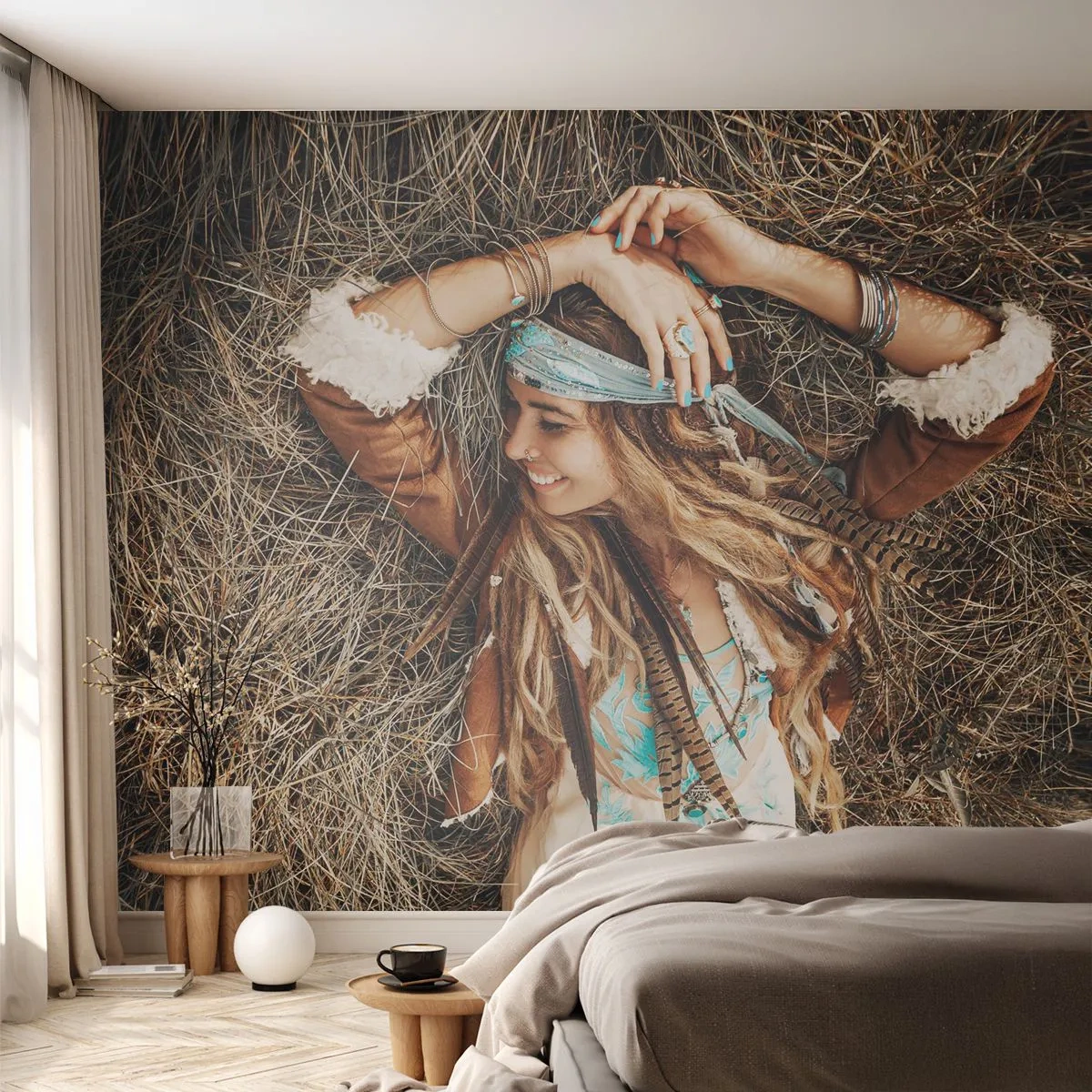 Fotomural Premium Canvas - El verano del amor - bohemia, Mujer, Joyas - 250x175 cm