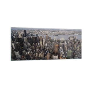 Cuadro sobre vidrio - Impresiones sobre Vidrio - El corazón palpitante de nuestro tiempo - 100x40 cm