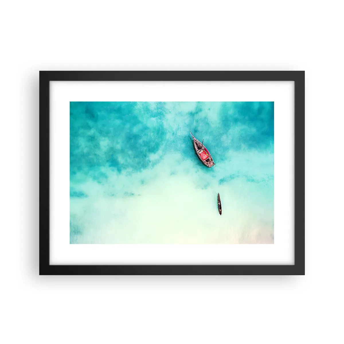 Póster en marco negro - Porque en las playas de Zanzíbar, cuando las aguas se desbordan... - 40x30 cm