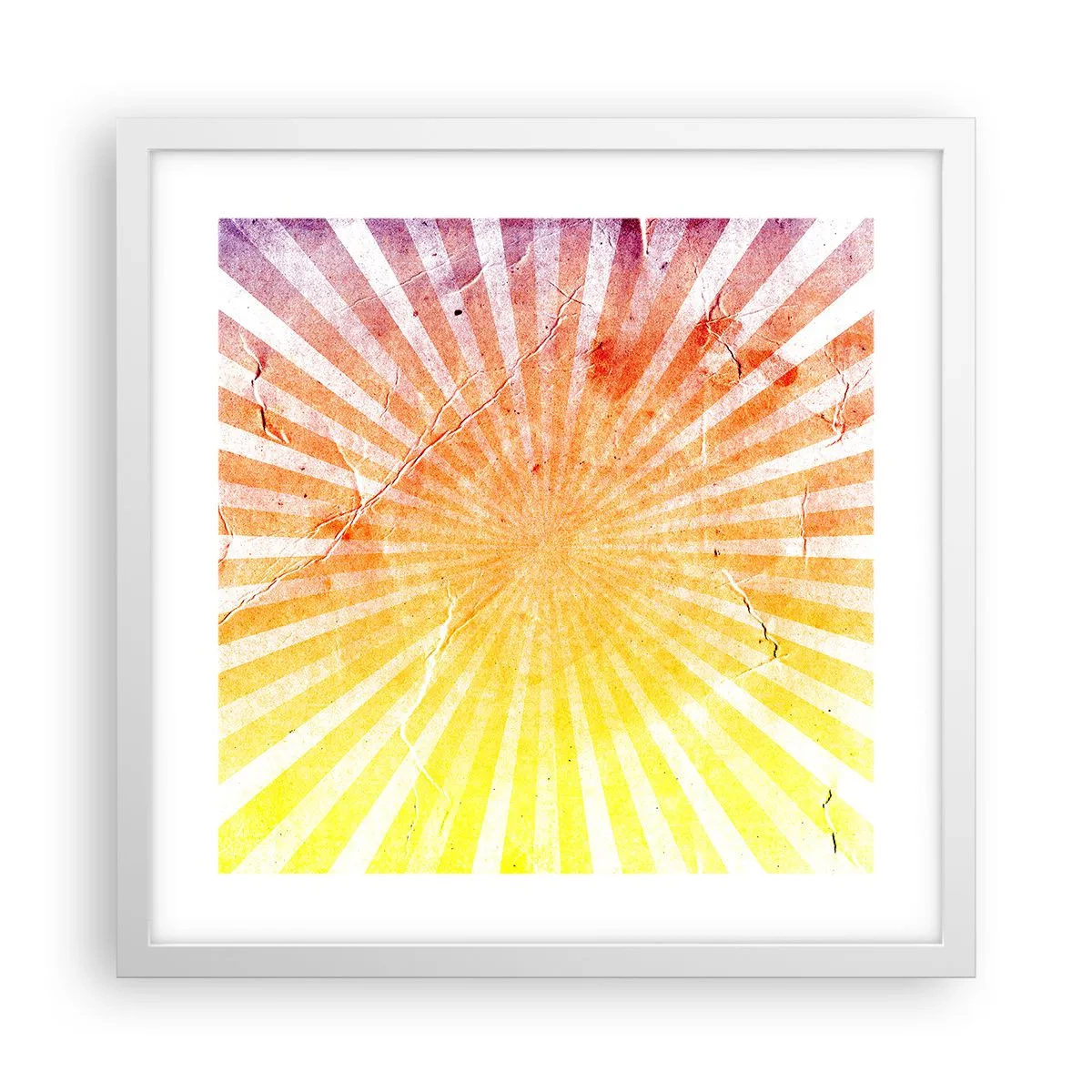 Póster en marco blanco - Renacer del sol - 40x40 cm