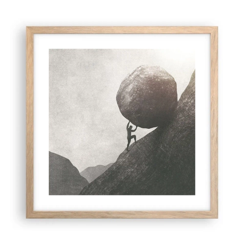 Póster en marco roble claro - Creo, contra toda esperanza - 40x40 cm