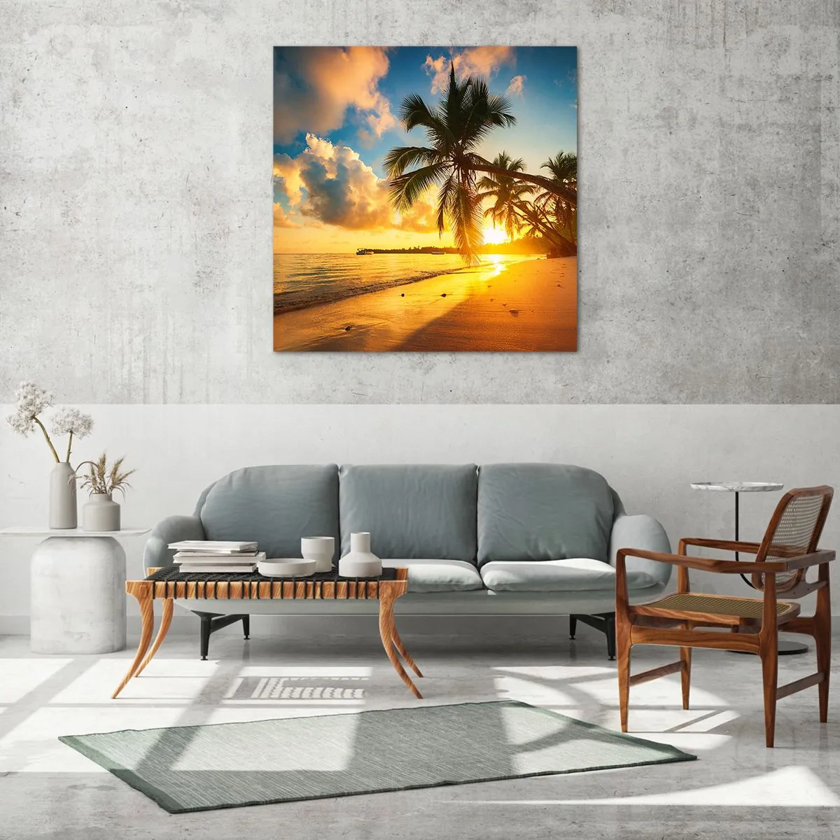 Cuadro sobre vidrio - Impresiones sobre Vidrio - Un sueño caribeño - 50x50 cm