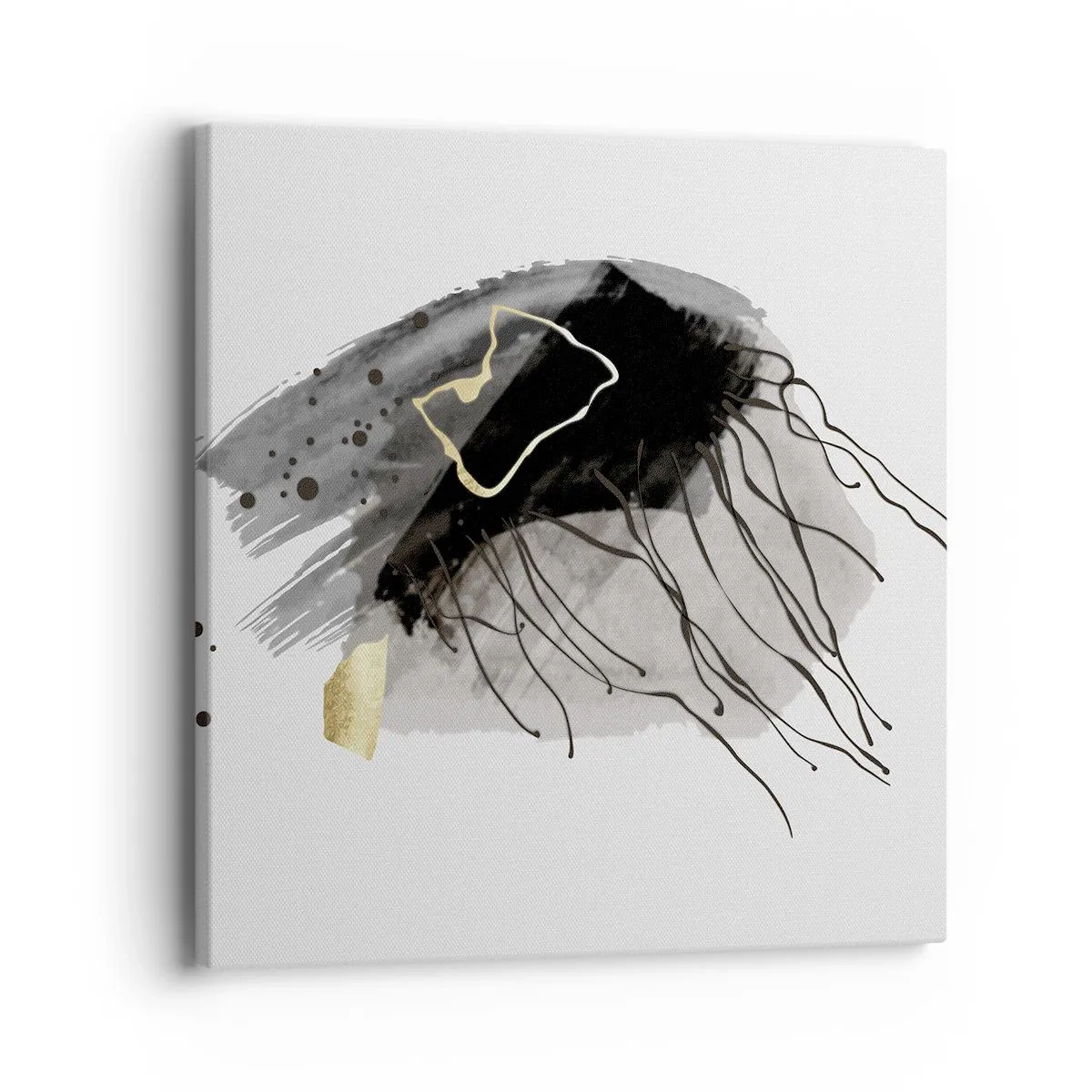 Cuadro sobre lienzo - Impresión de Imagen - En negro y dorado - 40x40 cm