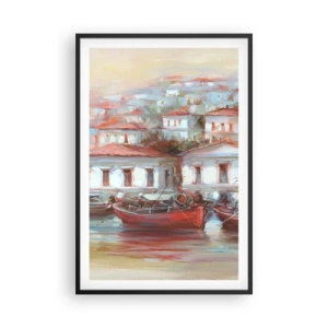 Póster en marco negro - Ciudad feliz - 61x91 cm