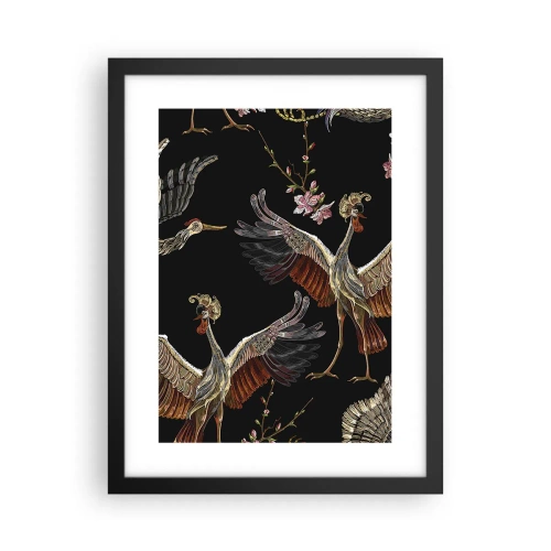 Póster en marco negro - Aves de cuento de hadas - 30x40 cm