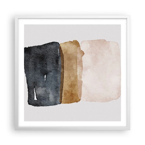 Póster en marco blanco - Una composición de colores tierra - 60x60 cm