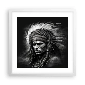 Póster en marco blanco - Líder y guerrero - 40x40 cm