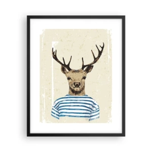 Póster en marco negro - Porque me gustan las camisas de rayas - 40x50 cm