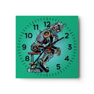 Reloj de pared - Reloj de vidrio - Sobre la esencia del ser - 40x40 cm