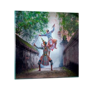 Cuadro sobre vidrio - Impresiones sobre Vidrio - Una danza de belleza mortal - 60x60 cm