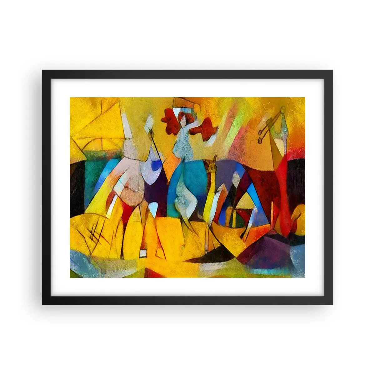 Póster en marco negro - Sol - vida - alegría - 50x40 cm