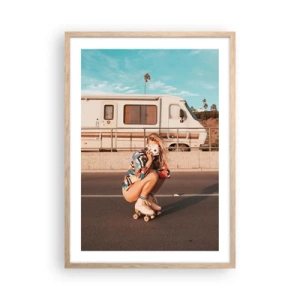 Póster en marco roble claro - ¡Sonrían, por favor! - 50x70 cm