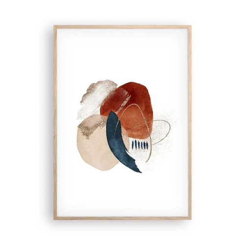 Póster en marco roble claro - Composición ovalada - 70x100 cm