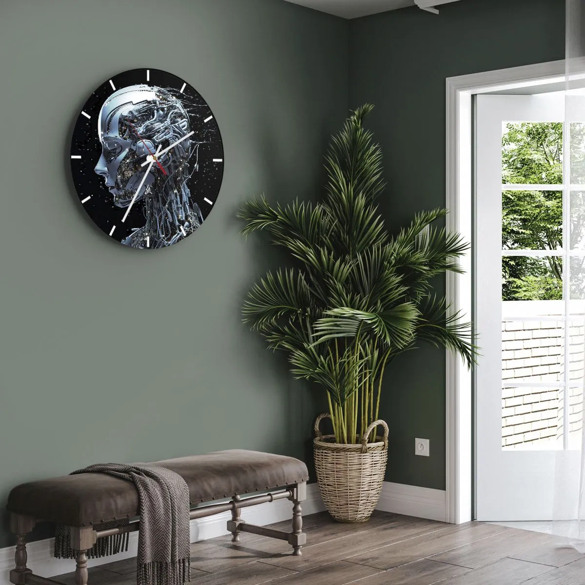 Reloj de pared - Reloj de vidrio - La tecnología es una mujer - 40x40 cm