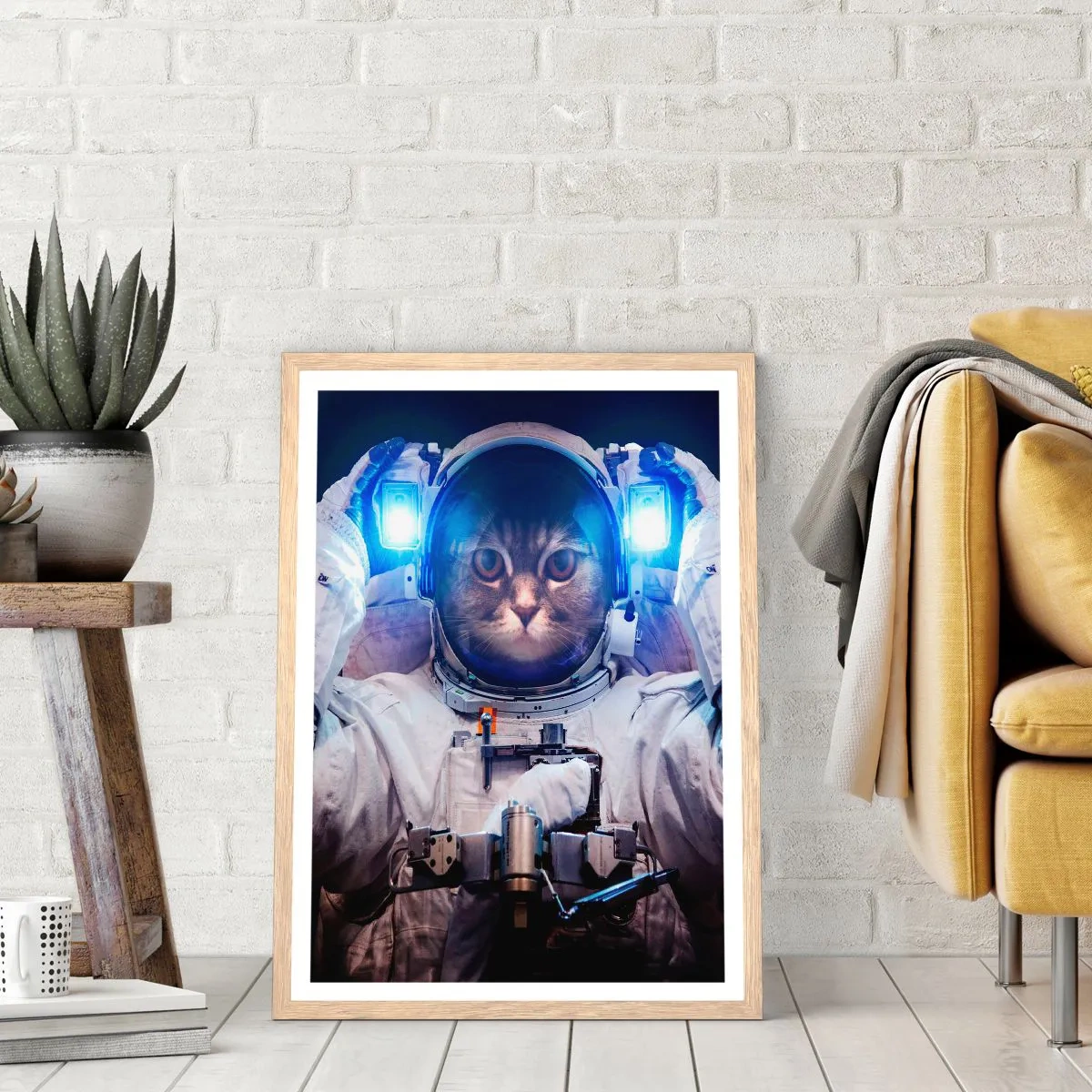 Póster en marco roble claro - Houston, tienes un problema. - 50x70 cm